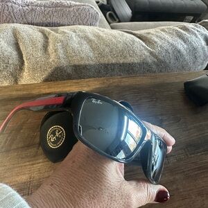Ray-Ban Black and Red Sunglasses
